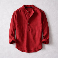 CAMISA YUTO HENLEY ESTILO MINIMALISTA · CONFORT DIARIO