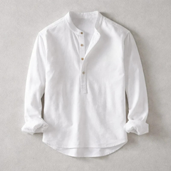 CAMISA YUTO HENLEY ESTILO MINIMALISTA · CONFORT DIARIO