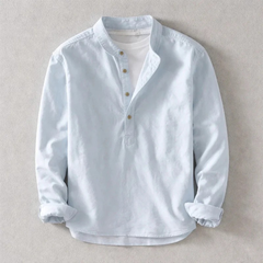 CAMISA YUTO HENLEY ESTILO MINIMALISTA · CONFORT DIARIO