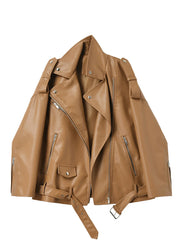 CHAQUETA MOTERA IMITACIÓN CUERO · CINTURÓN AJUSTABLE
