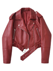 CHAQUETA MOTERA CINTURÓN AJUSTABLE · ESTILO URBANO VINTAGE