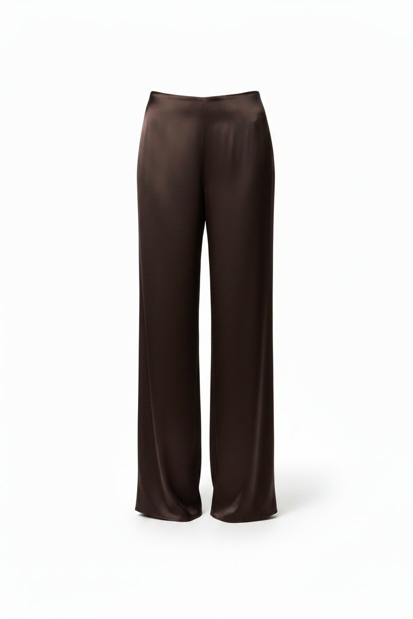PANTALONES ELEGANTES DE SATÉN CORTE ANCHO · ELEGANCIA SOFISTICADA