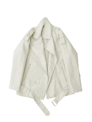CHAQUETA MOTERA IMITACIÓN CUERO · CINTURÓN AJUSTABLE