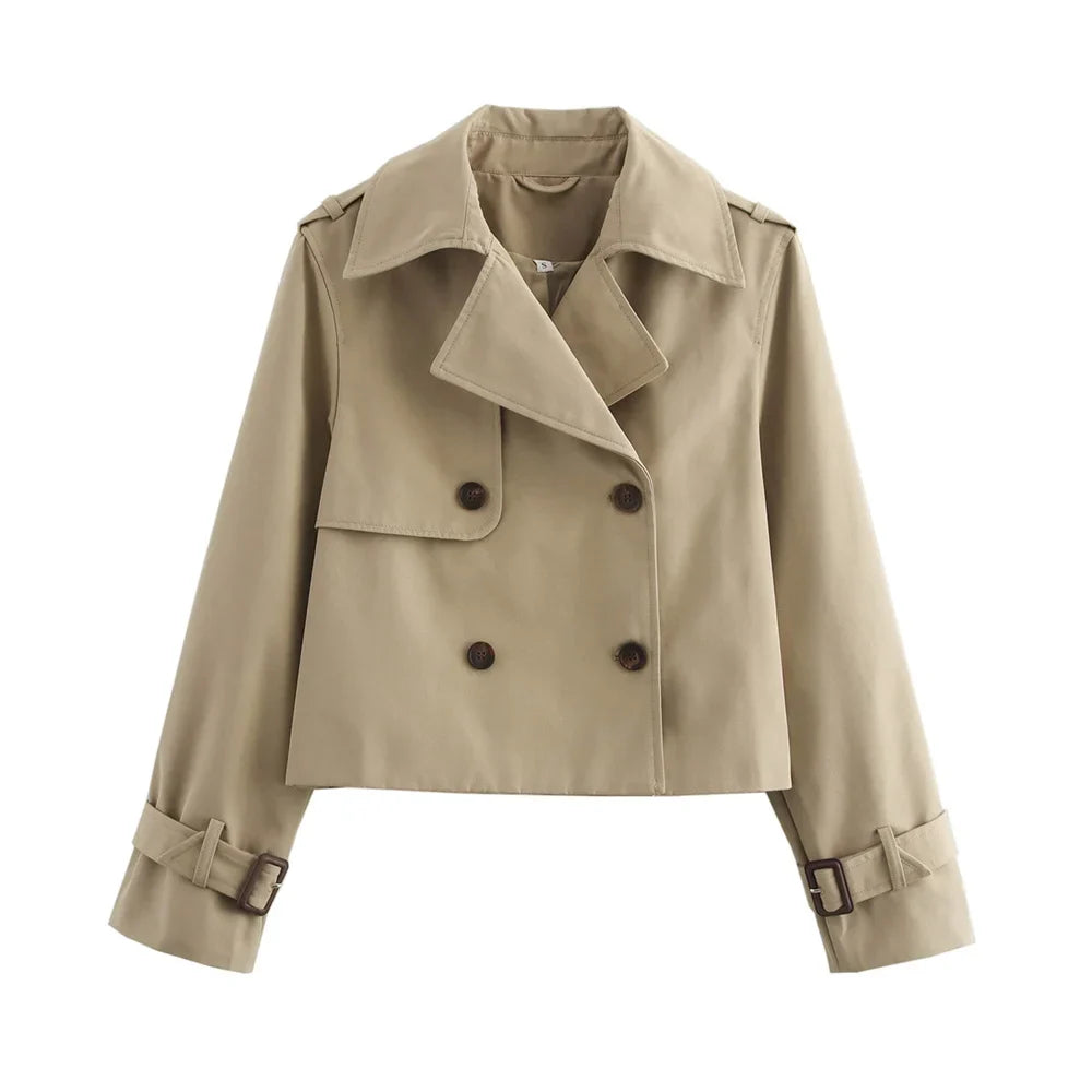 CHAQUETA CORTA VINTAGE DOBLE BOTONADURA · ELEGANCIA CONTEMPORÁNEA