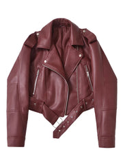 CHAQUETA MOTERA CINTURÓN AJUSTABLE · ESTILO URBANO VINTAGE