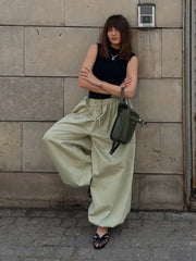 PANTALONES ANCHOS DE ALGODÓN CONFORT PREMIUM · ESTILO RELAJADO