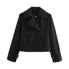 CHAQUETA CORTA VINTAGE DOBLE BOTONADURA · ELEGANCIA CONTEMPORÁNEA