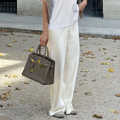 PANTALONES ELEGANTES DE SATÉN CORTE ANCHO · ELEGANCIA SOFISTICADA