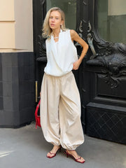PANTALONES ANCHOS DE ALGODÓN CONFORT PREMIUM · ESTILO RELAJADO