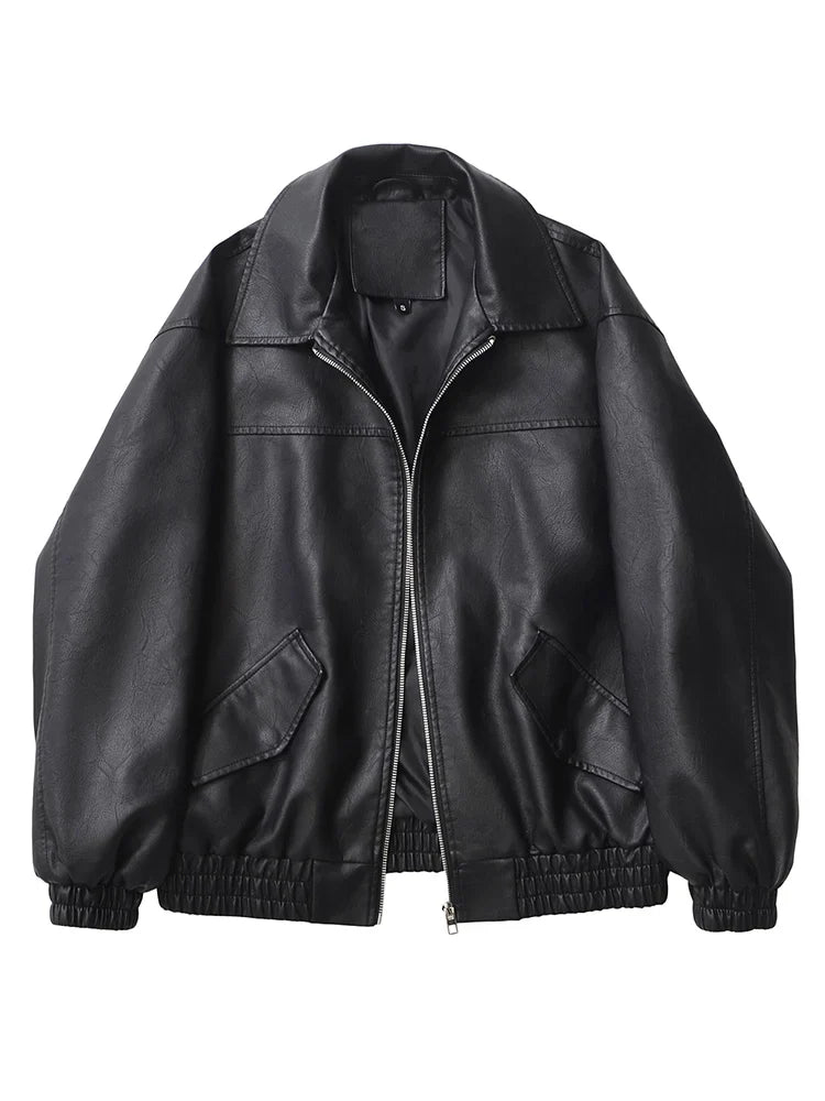CHAQUETA RETRO MOTO IMITACIÓN CUERO · ESTILO VINTAGE MOTORCYCLE