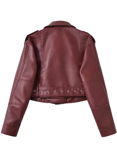 CHAQUETA MOTERA CINTURÓN AJUSTABLE · ESTILO URBANO VINTAGE