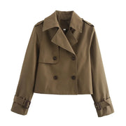 CHAQUETA CORTA VINTAGE DOBLE BOTONADURA · ELEGANCIA CONTEMPORÁNEA