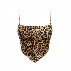 CAMISETA SIN MANGAS ESTAMPADO DE LEOPARDO · ESTILO URBANO Y ATREVIDO